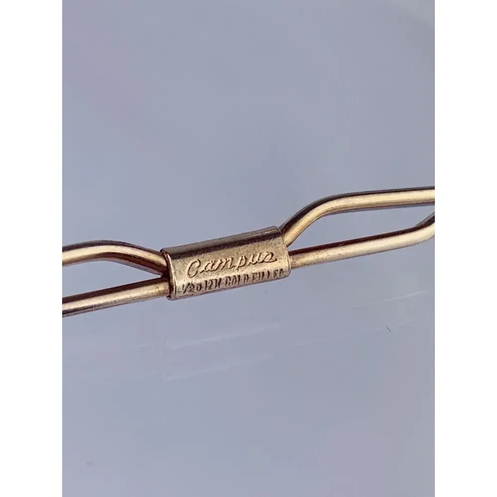 Simple 12k Gold Plated Tie Collar Bar Campus Formal Modern Vintage O1
